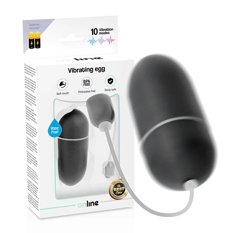 ONLINE - HUEVO VIBRADOR WATERPROOF NEGRO - Nuvica