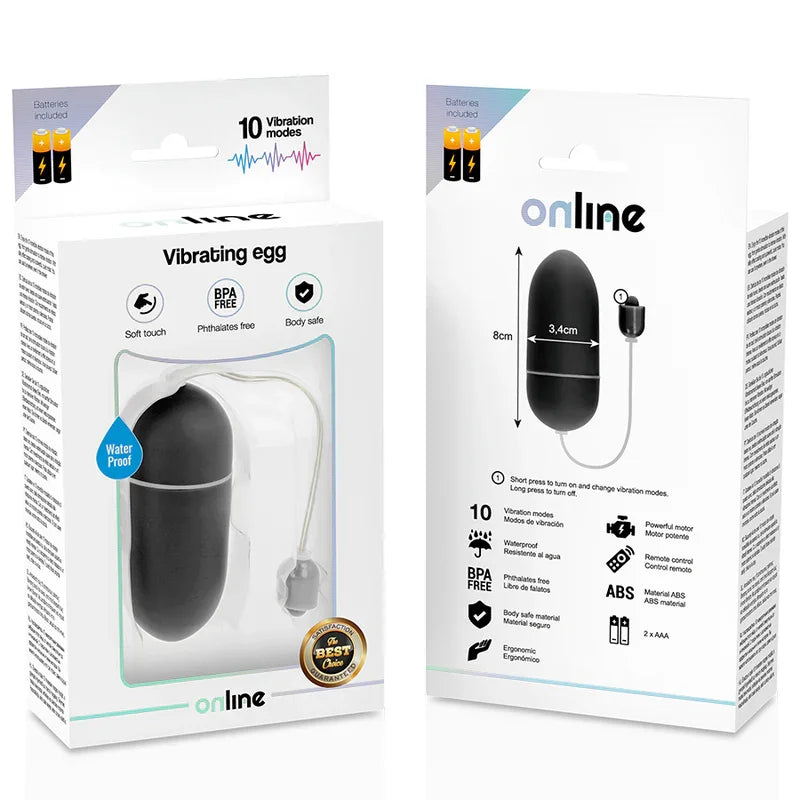 ONLINE - HUEVO VIBRADOR WATERPROOF NEGRO - Nuvica