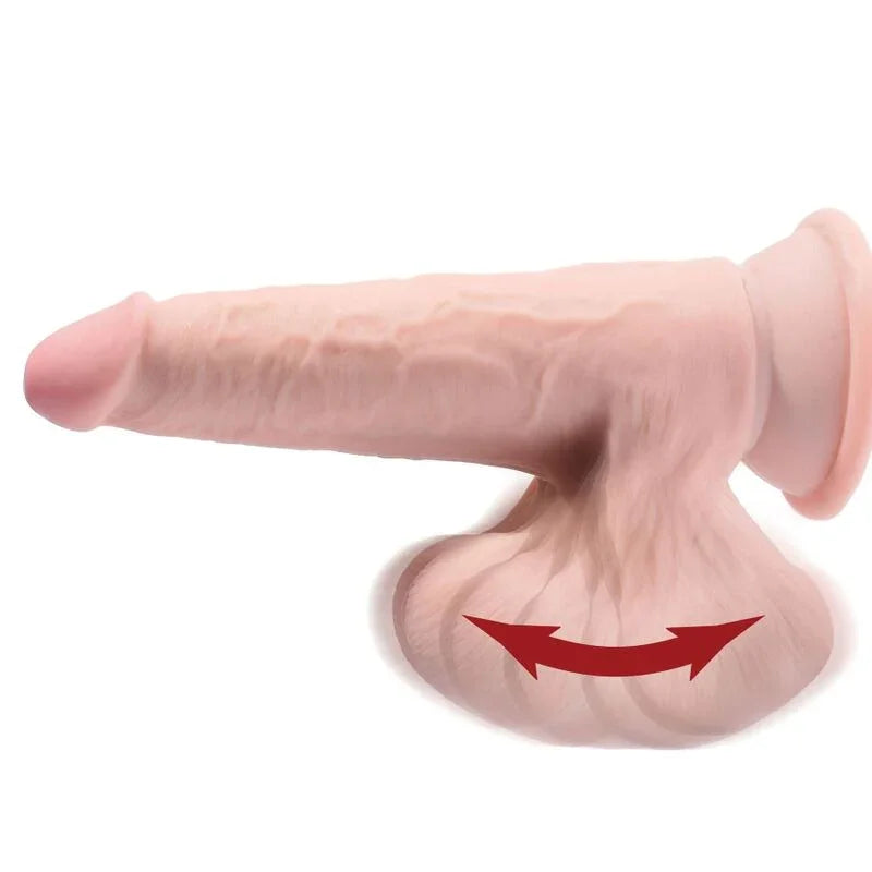 KING COCK - PLUS 3D DILDO SWINGING BALLS 24.5 CM NATURAL - Nuvica
