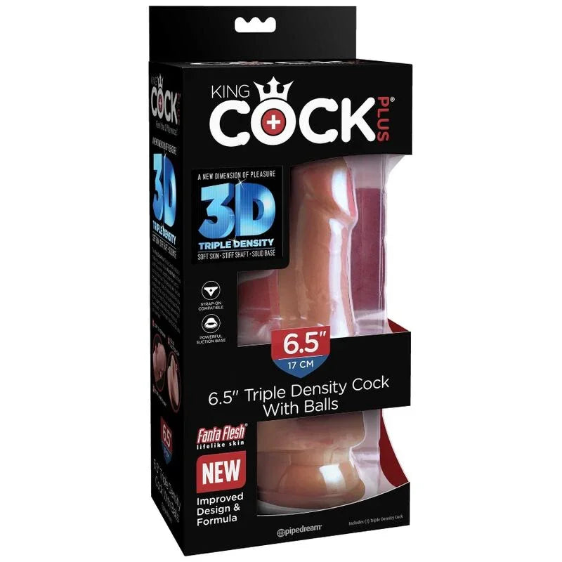 KING COCK - PLUS 3D DILDO CON TESTÍCULOS 17 CM - Nuvica