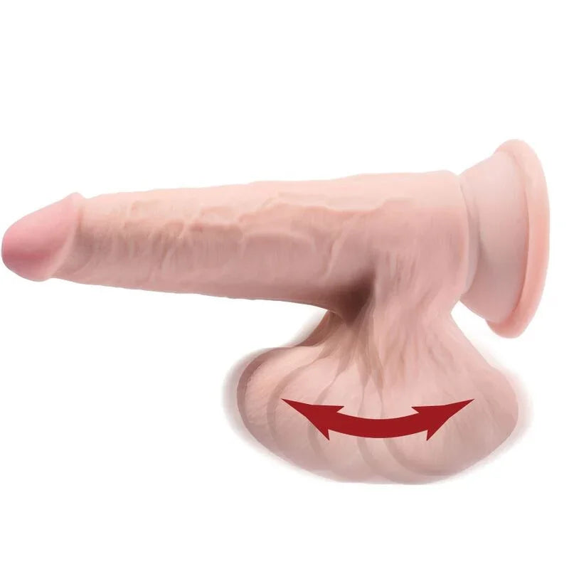 KING COCK - PLUS 3D DILDO SWINGING BALLS 15.2 CM NATURAL - Nuvica