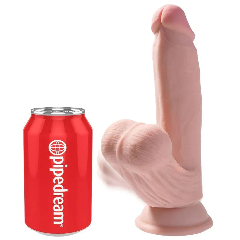 KING COCK - PLUS 3D DILDO SWINGING BALLS 15.2 CM NATURAL - Nuvica
