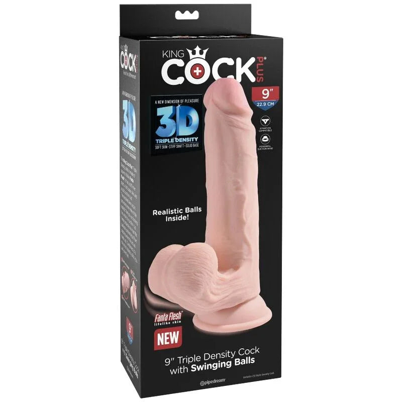 KING COCK - PLUS 3D DILDO SWINGING BALLS 20.3 CM - Nuvica
