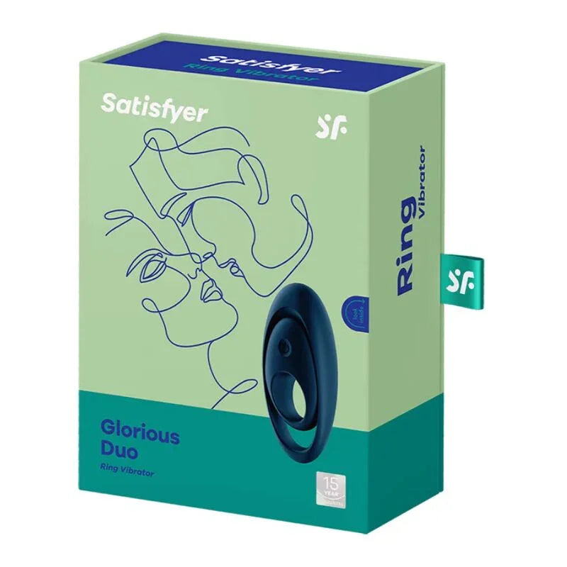 SATISFYER - GLORIOUS DUO ANILLO VIBRADOR AZUL - Nuvica