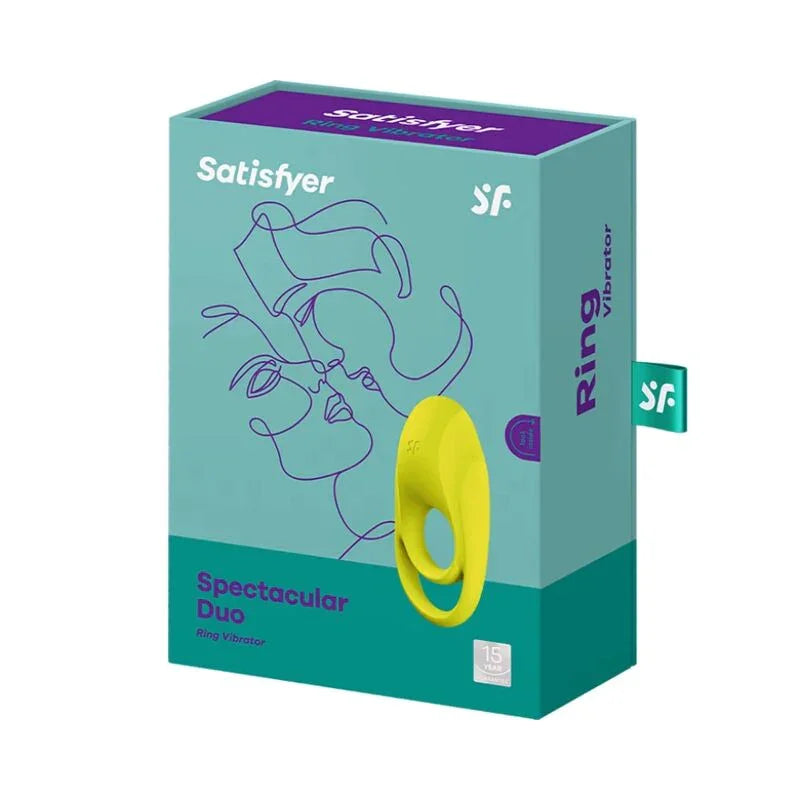 SATISFYER - SPECTACULAR DUO ANILLO VIBRADOR AMARILLO - Nuvica