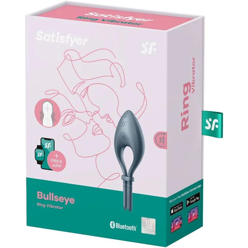 SATISFYER - BULLSEYE ANILLO VIBRADOR APP GRIS - Nuvica