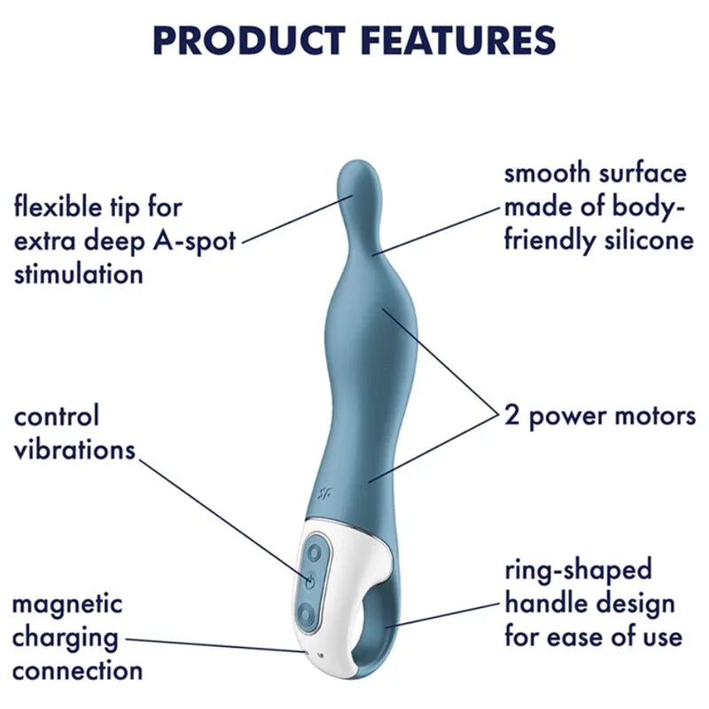 SATISFYER - AMAZING 1 VIBRADOR PUNTO A AZUL - Nuvica