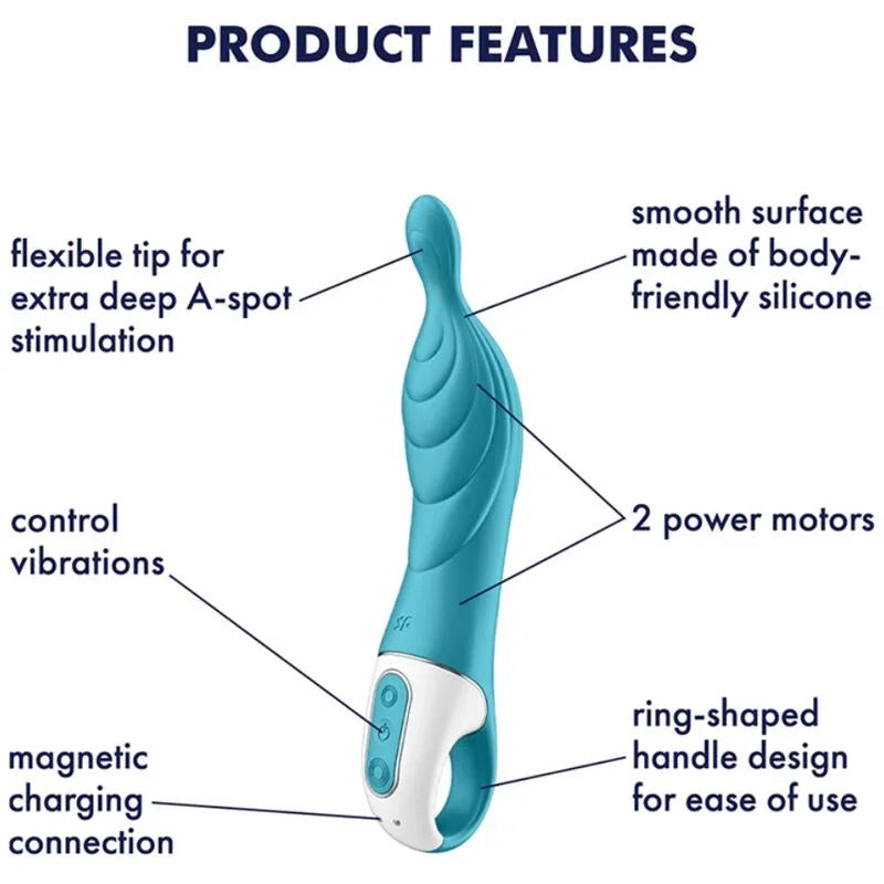 SATISFYER - AMAZING 2 VIBRADOR PUNTO A TURQUESA - Nuvica