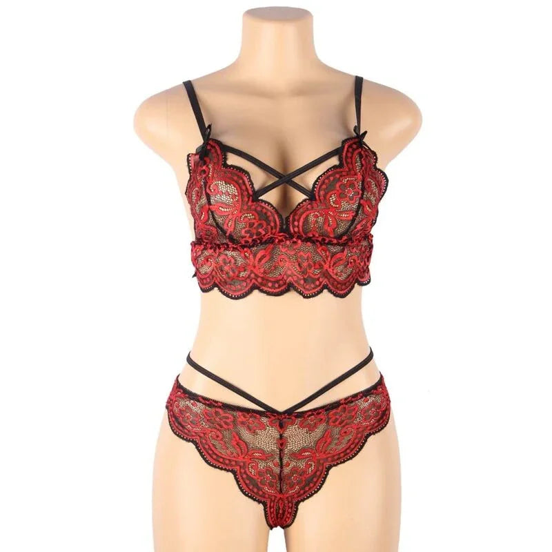 SUBBLIME - SET DOS PIEZAS TOP Y PANTIES ENCAJE S/M - Nuvica