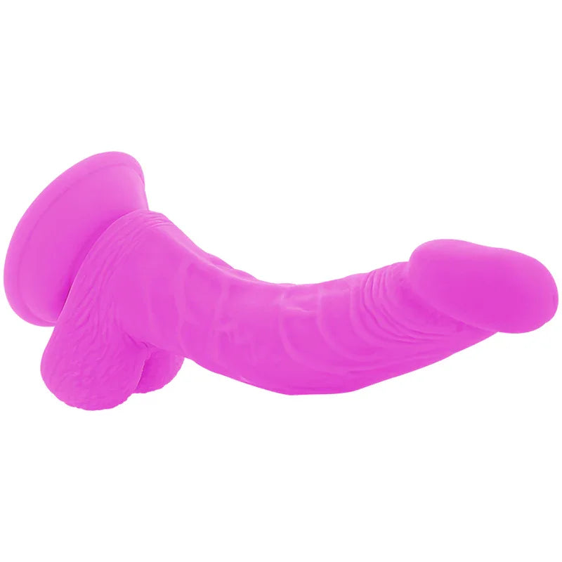 DIVERSIA - DILDO REALÍSTICO FLEXIBLE CON VIBRACIÓN LILA 21.5 CM -O- 4.5 CM - Nuvica