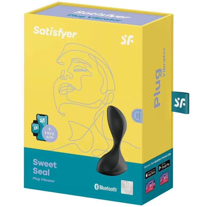 SATISFYER - SWEET SEAL PLUG VIBRADOR APP NEGRO - Nuvica