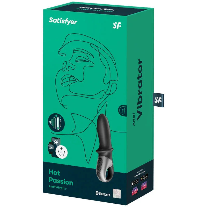 SATISFYER - HOT PASSION VIBRADOR ANAL APP NEGRO - Nuvica