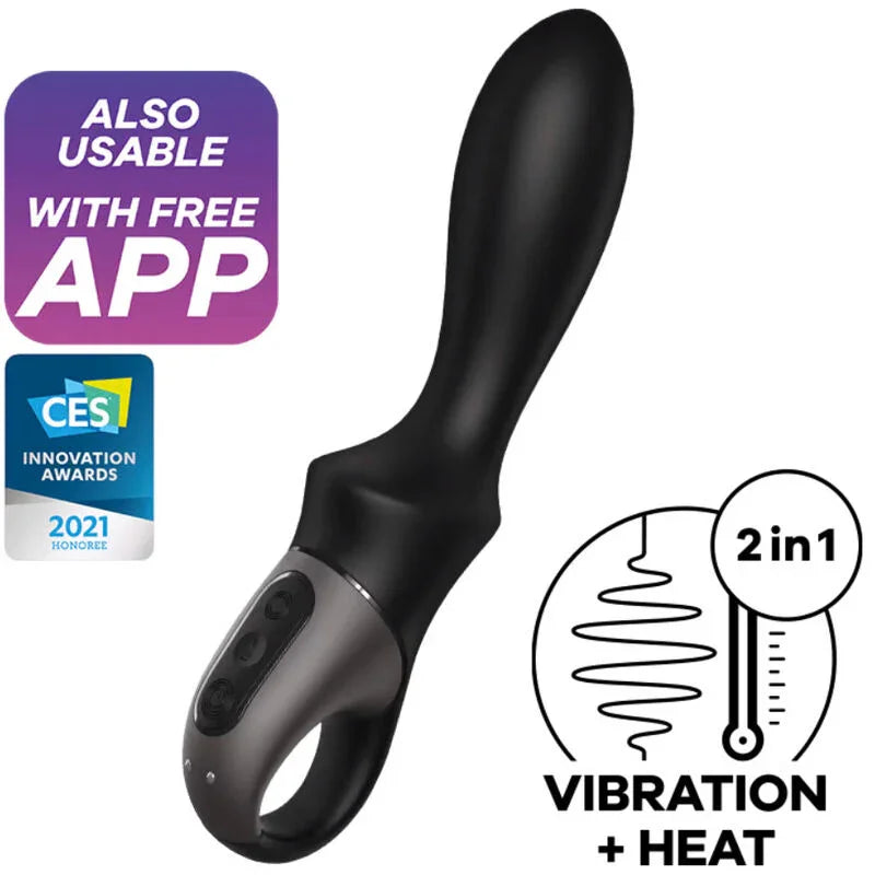 SATISFYER - HEAT CLIMAX VIBRADOR ANAL APP NEGRO - Nuvica