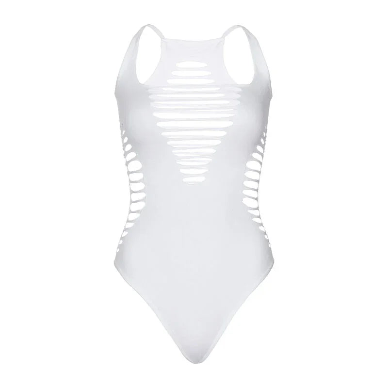 LEG AVENUE - BODY TANGA RACERBACK NEGRO - Nuvica