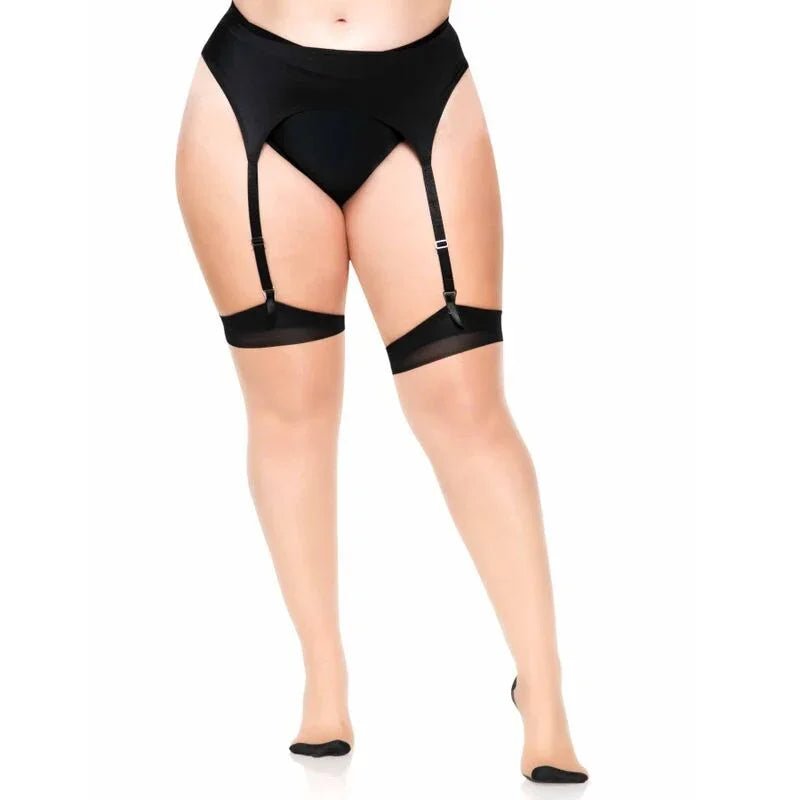 LEG AVENUE - MEDIAS NUDE CON TACON CUBANO Y COSTURA TRASERA PLUS - Nuvica