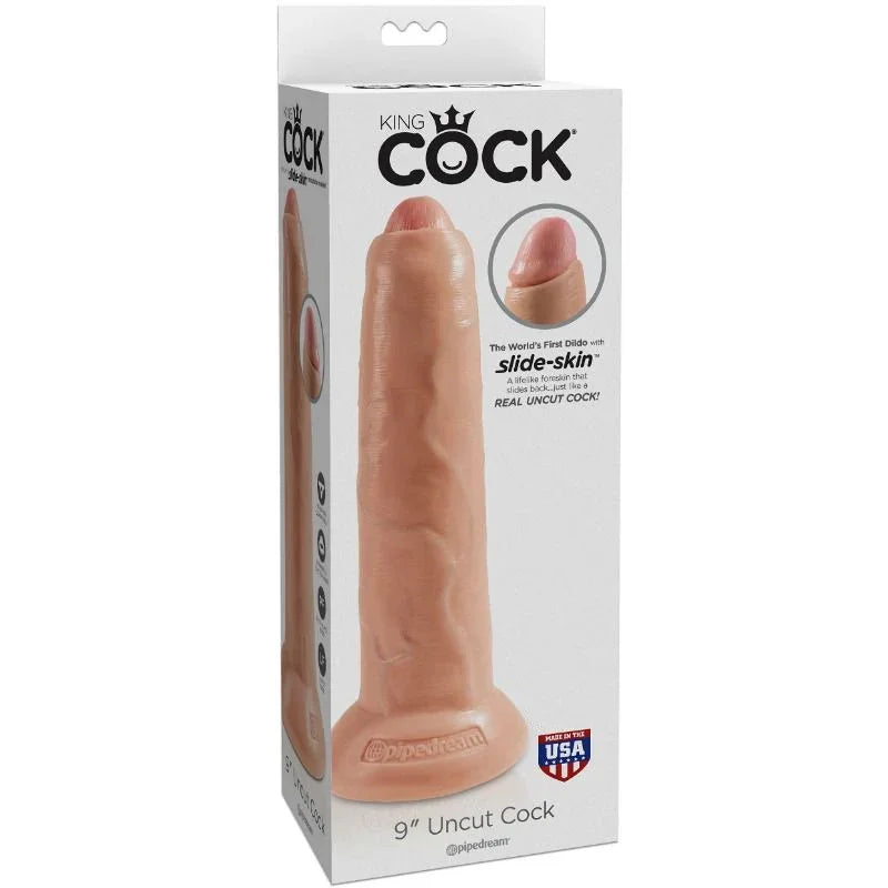 KING COCK - DILDO REALÍSTICO UNCUT NATURAL 23 CM - Nuvica