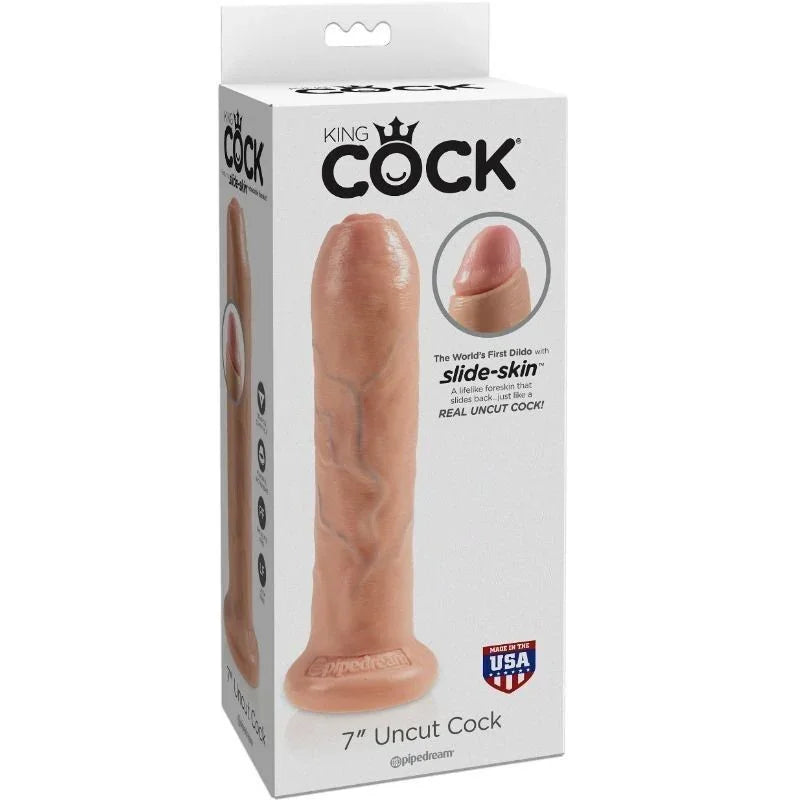 KING COCK - DILDO REALÍSTICO UNCUT NATURAL 21 CM - Nuvica