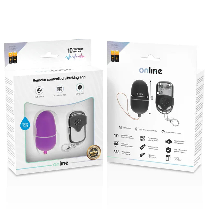 ONLINE - HUEVO VIBRADOR CONTROL REMOTO M LILA - Nuvica