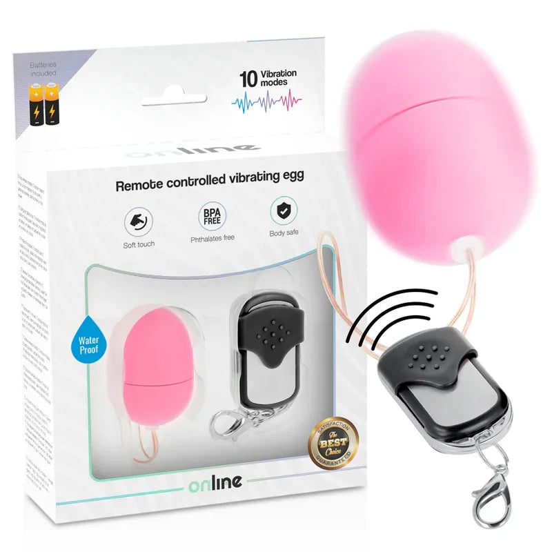 ONLINE - HUEVO VIBRADOR CONTROL REMOTO S ROSA - Nuvica