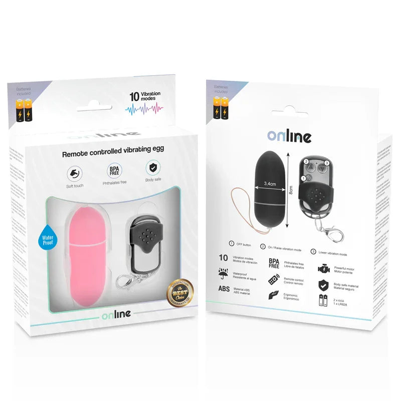 ONLINE - HUEVO VIBRADOR CONTROL REMOTO L ROSA - Nuvica
