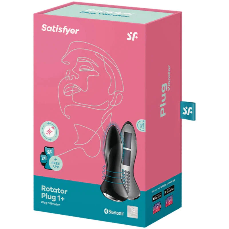 SATISFYER - ROTATOR PLUG 1+ PLUG VIBRADOR APP ROJO - Nuvica
