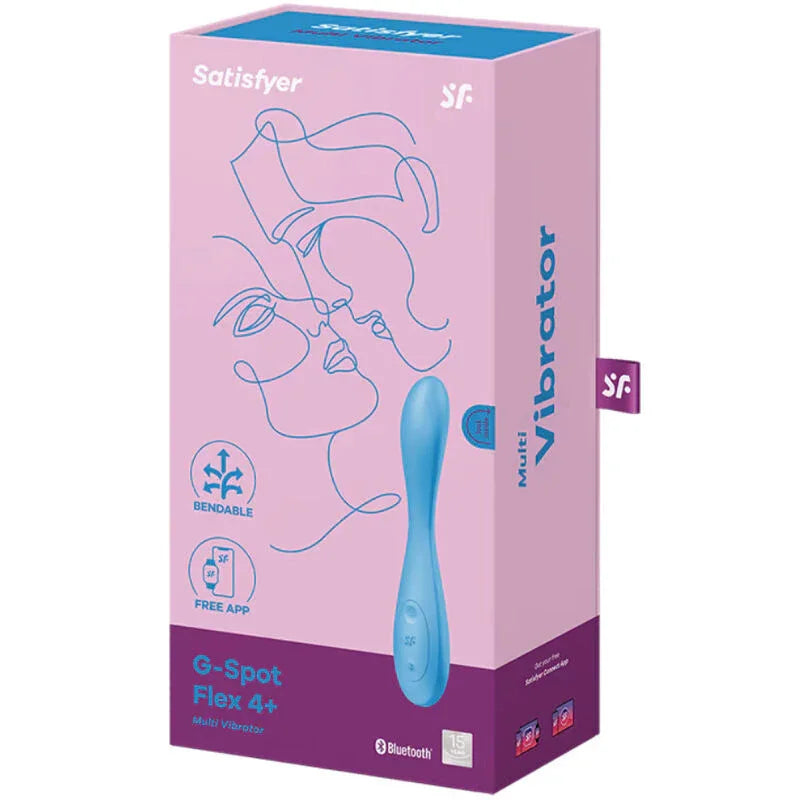 SATISFYER - G-SPOT FLEX 4+ MULTI VIBRADOR APP AZUL - Nuvica