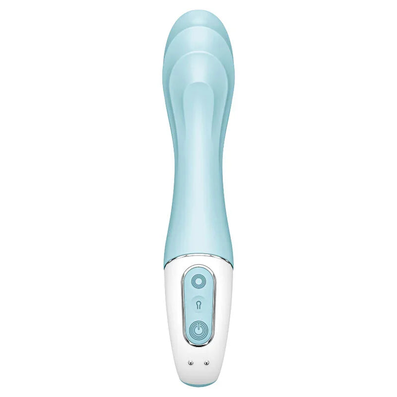 SATISFYER - AIR PUMP VIBRATOR 5+ VIBRADOR PUNTO G INFLABLE APP AZUL - Nuvica