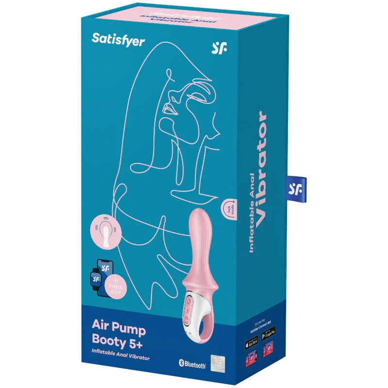 SATISFYER - AIR PUMP BOOTY 5+ VIBRADOR ANAL INFLABLE ROSA - Nuvica