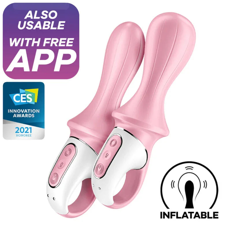 SATISFYER - AIR PUMP BOOTY 5+ VIBRADOR ANAL INFLABLE ROSA - Nuvica