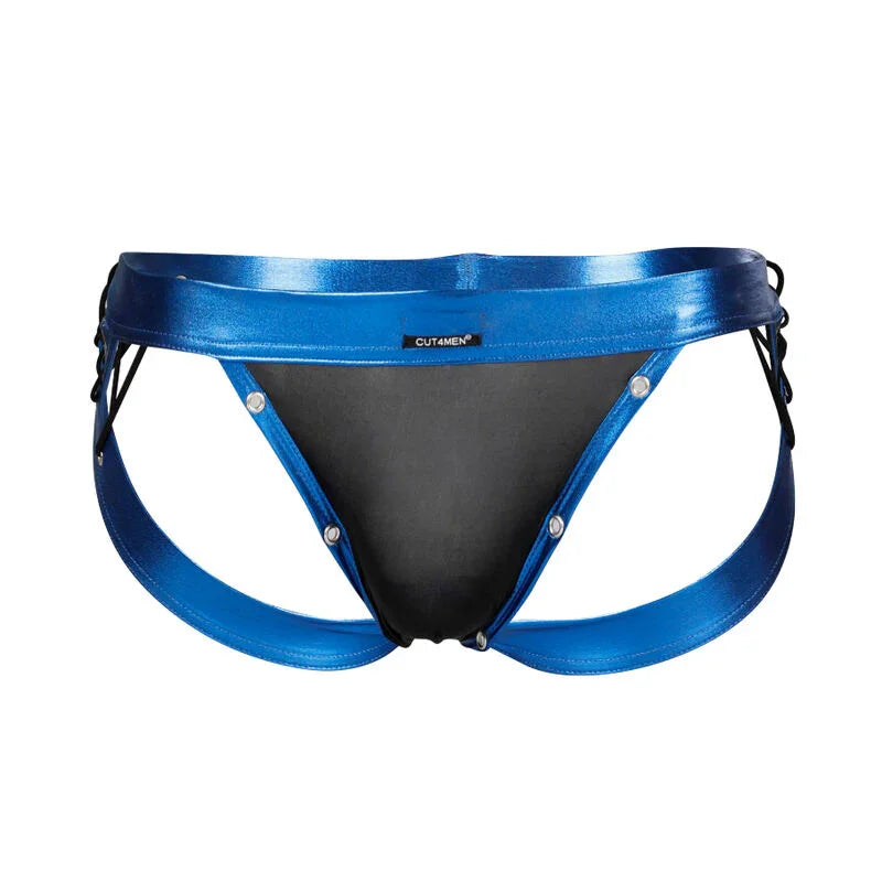 CUT4MEN - JOCKSTRAP DESIRE CUERO AZUL XL - Nuvica
