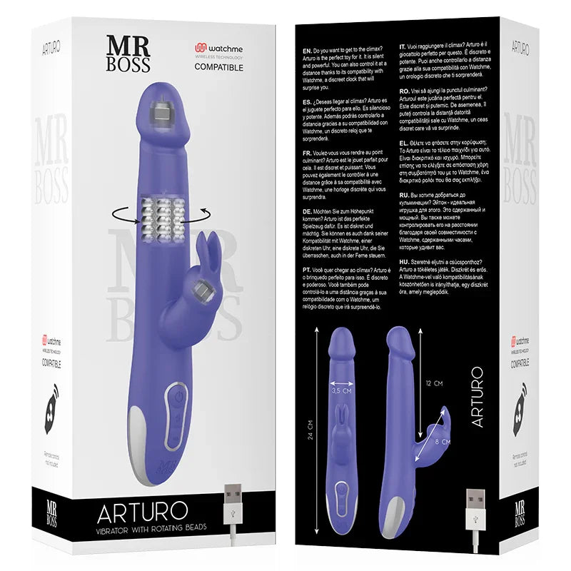 MR BOSS - ARTURO VIBRATOR & ROTATOR COMPATIBLE CON WATCHME WIRELESS TECHNOLOGY - Nuvica