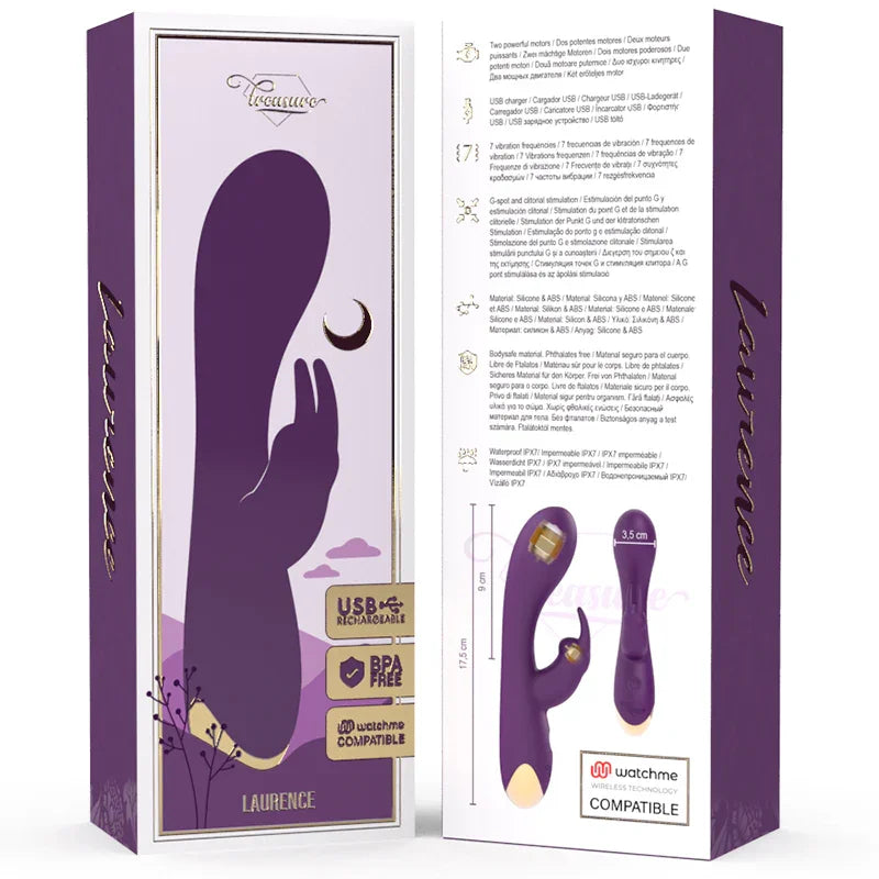 TREASURE - LAURENCE RABBIT VIBRADOR COMPATIBLE CON LA TECNOLOGÍA WATCHME WIRELESS - Nuvica