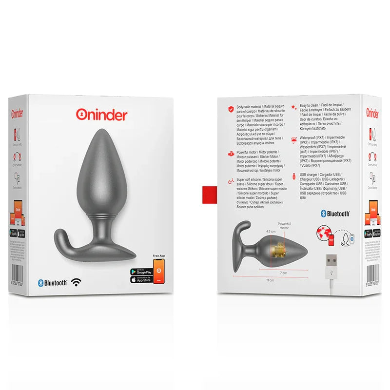ONINDER - RIO PLUG ANAL VIBRADOR NEGRO - APP GRATUITA - Nuvica