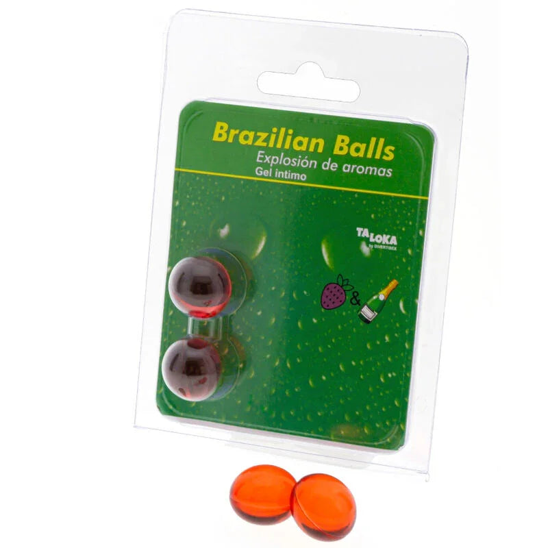 TALOKA - BRAZILIAN BALLS GEL ÍNTIMO FRESAS & CHAMPN 2 BOLAS - Nuvica