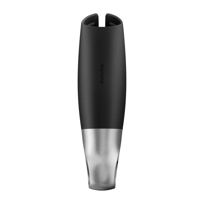 SATISFYER - POWER MASTURBATOR NEGRO Y PLATA - Nuvica