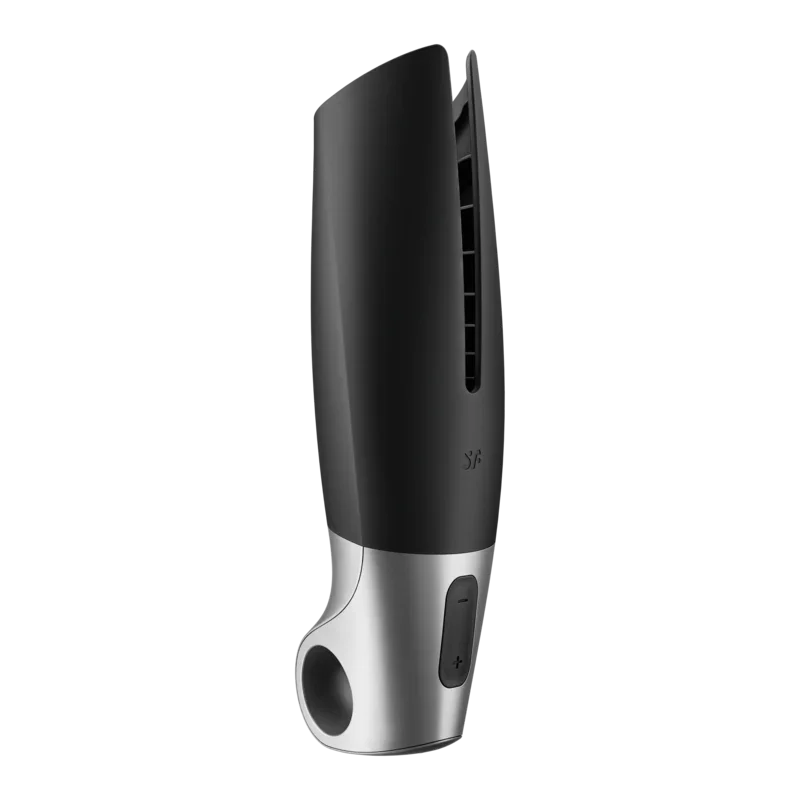 SATISFYER - POWER MASTURBATOR NEGRO Y PLATA - Nuvica
