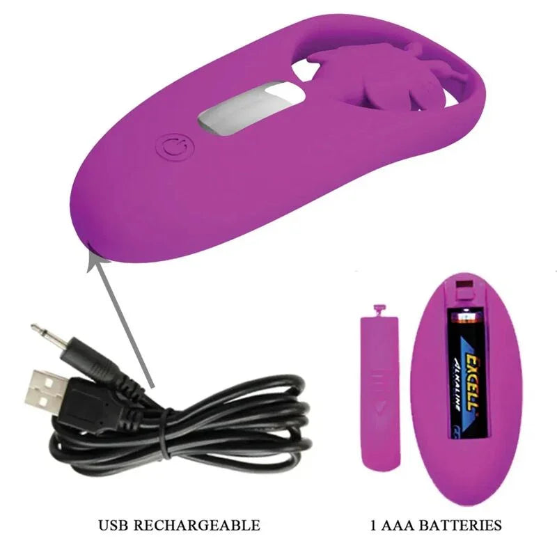PRETTY LOVE - DANCING BUTTERFLY ESTIMULADOR PARA BRAGUITA CON CONTROL REMOTO LILA - Nuvica
