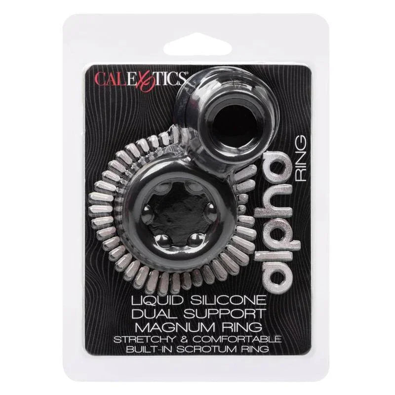 CALEXOTICS - ALPHA DUAL MAGNUM RING NEGRO - Nuvica