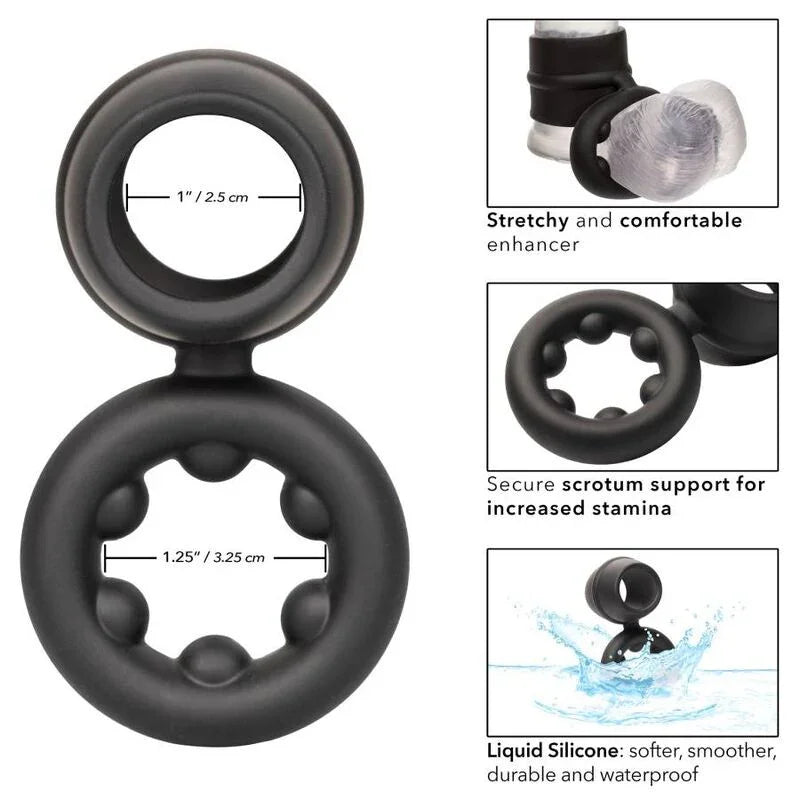 CALEXOTICS - ALPHA DUAL MAGNUM RING NEGRO - Nuvica
