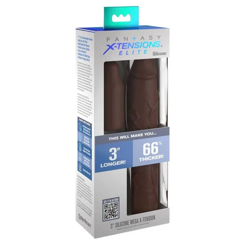 FANTASY X- TENSIONS - PIPEDREAMS SLEEVE 22,86 CM + 7,62 CM PLUG BROWN - Nuvica