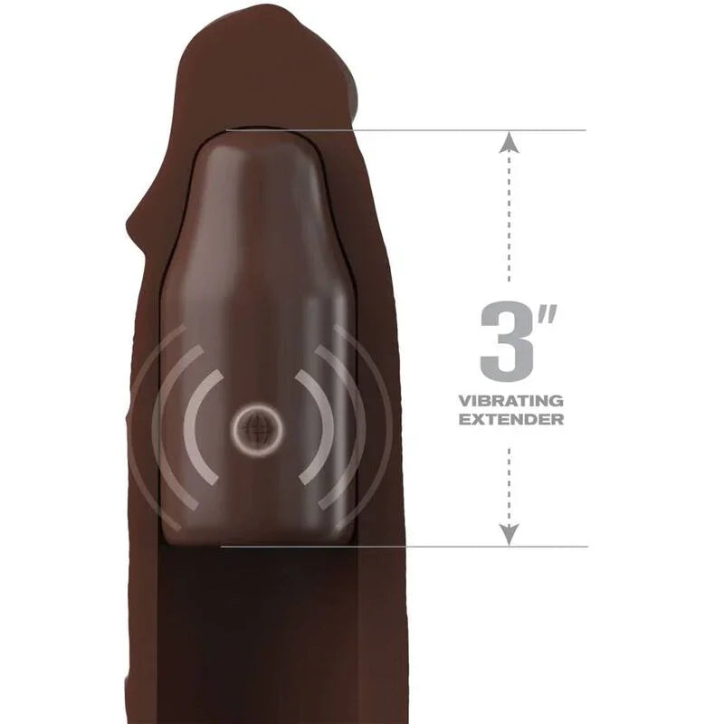 FANTASY X- TENSIONS - PIPEDREAMS SLEEVE 22,86 CM + 7,62 CM PLUG REMOTE BROWN - Nuvica