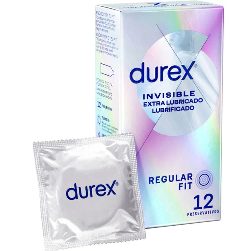 DUREX - INVISIBLE EXTRA LUBRICADO 12 UNIDADES - Nuvica