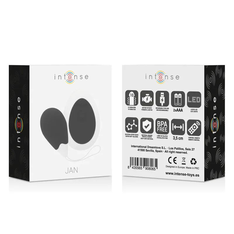 INTENSE - JAN HUEVO VIBRADOR CONTROL REMOTO NEGRO - Nuvica