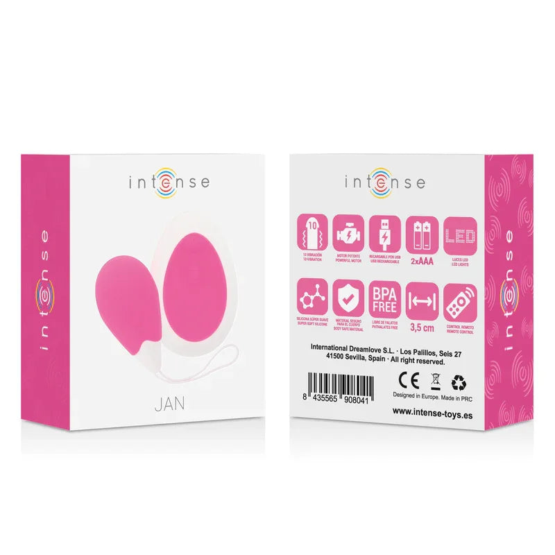 INTENSE - JAN HUEVO VIBRADOR CONTROL REMOTO ROSA - Nuvica