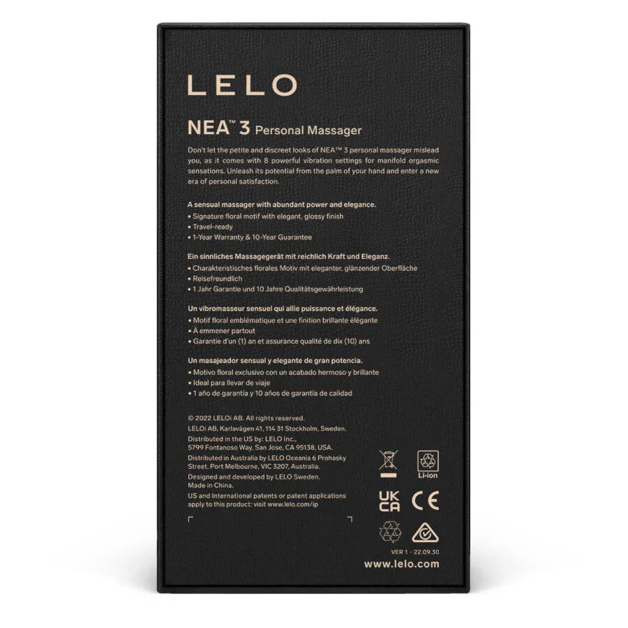 LELO - NEA 3 MASAJEADOR PERSONAL NEGRO - Nuvica