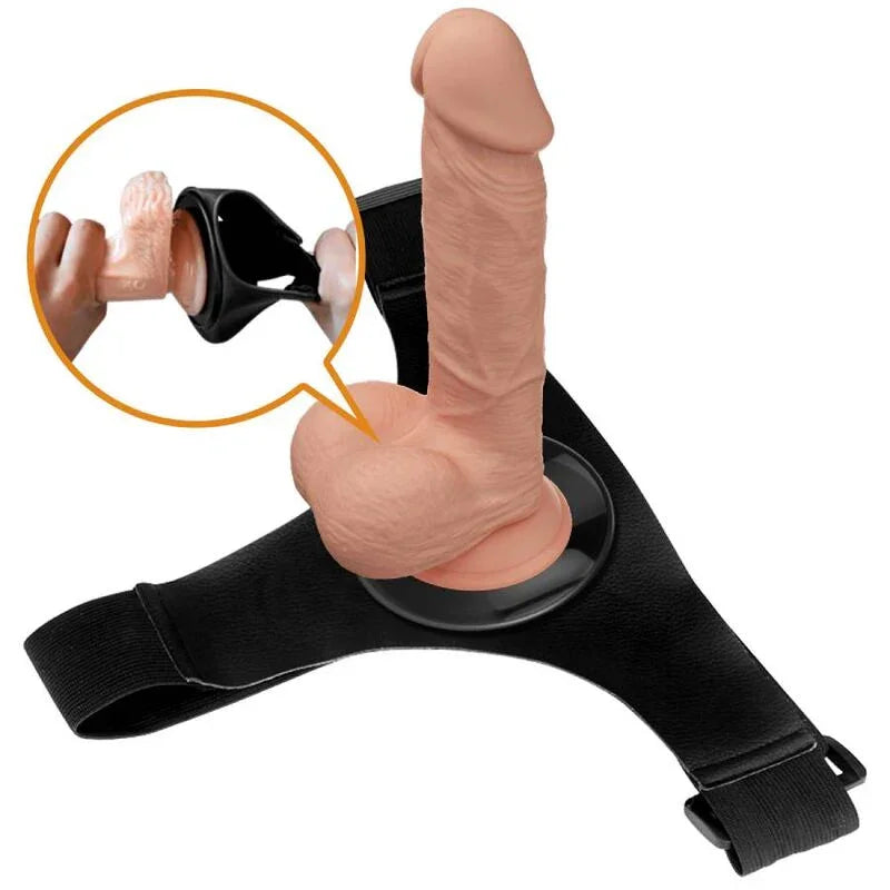 PRETTY LOVE - HARNESS BRIEFS ARNÉS UNIVERSAL CON DILDO JERRY 21.8 CM NATURAL - Nuvica