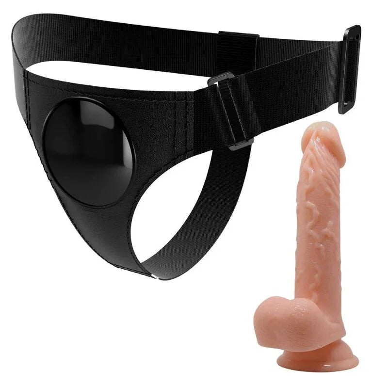 PRETTY LOVE - HARNESS BRIEFS ARNÉS UNIVERSAL CON DILDO KEVIN 19 CM NATURAL - Nuvica