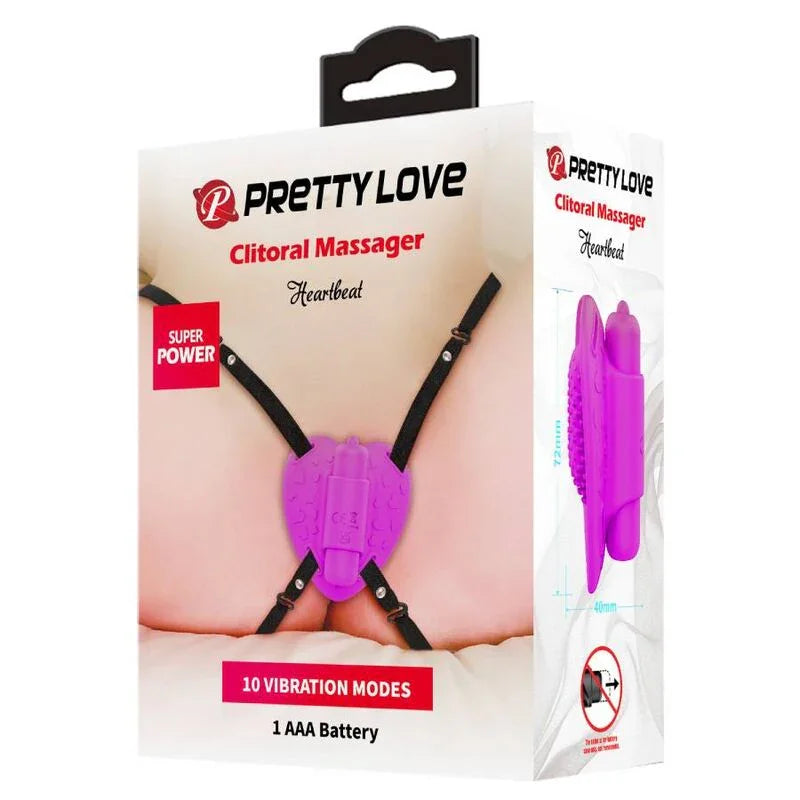 PRETTY LOVE - MASAJEADOR DE CLÍTORIS HEARTBEAT 10 MODOS DE VIBRACIÓN MORADO - Nuvica