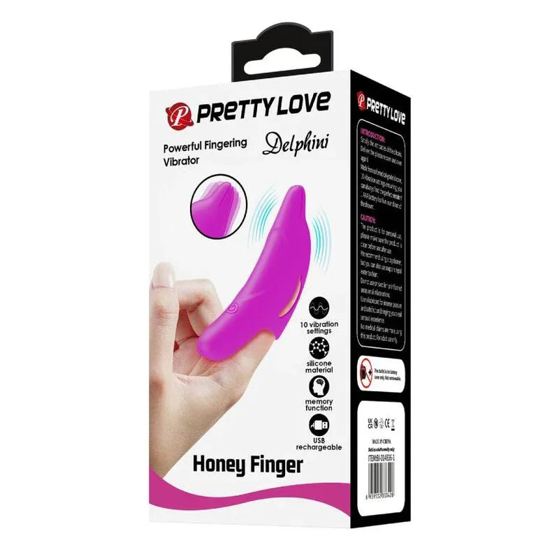 PRETTY LOVE - DELPHINI PODEROSO ESTIMULADOR DE DEDO MORADO - Nuvica