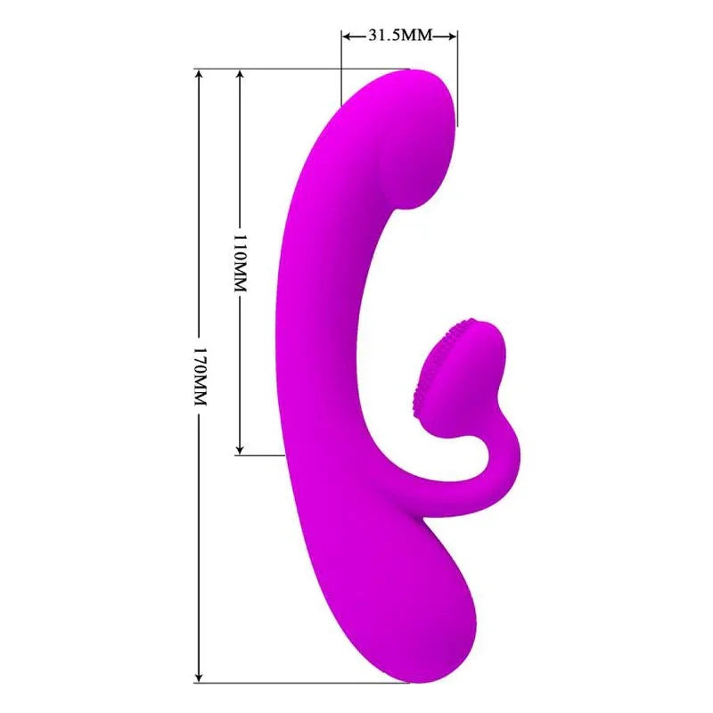 PRETTY LOVE - SINCERE VIBRADOR Y ONDAS ESTIMULADORAS DE CLÍTORIS SILICONA MORADO - Nuvica